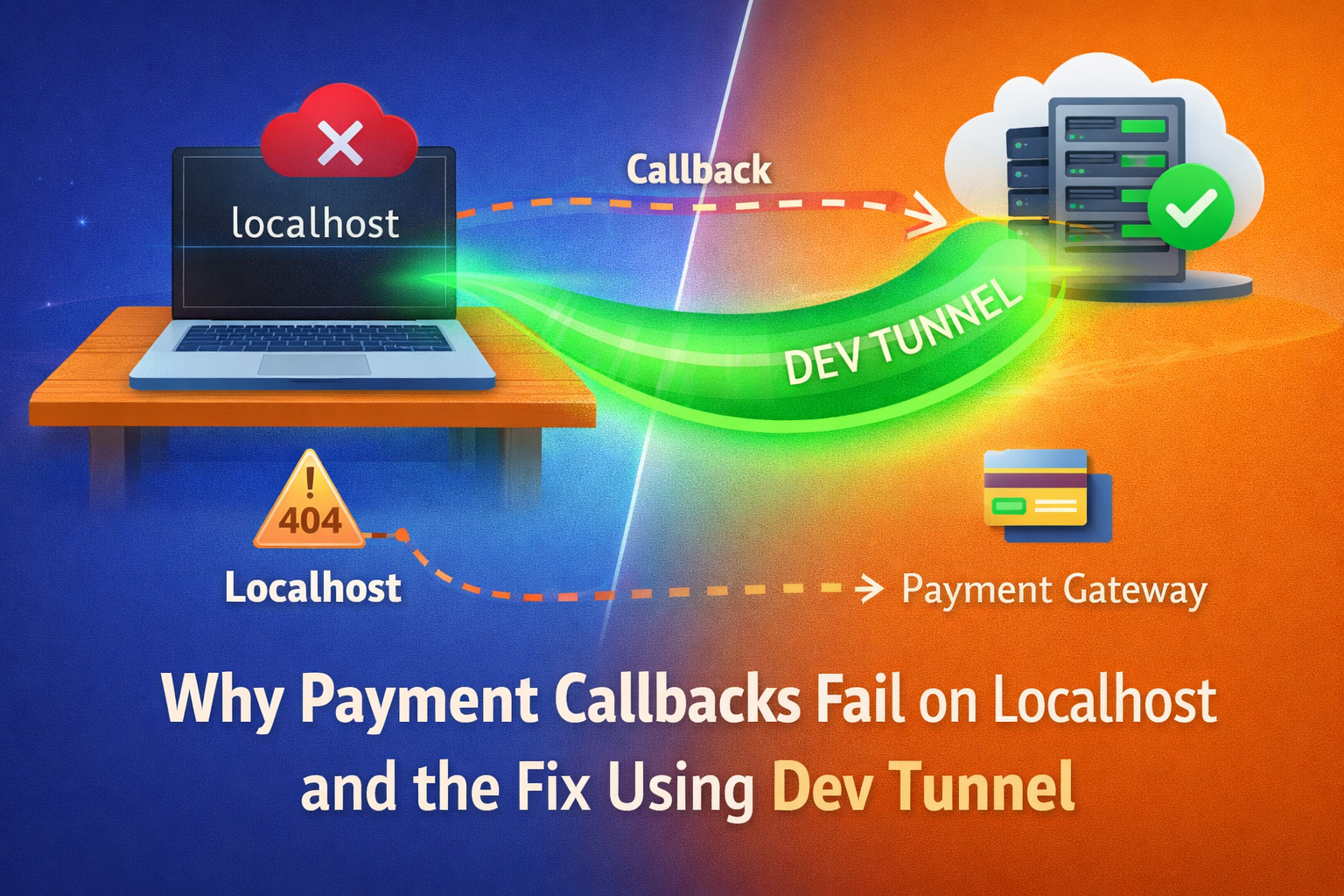 Callback flow from localhost through dev tunnel to payment gateway